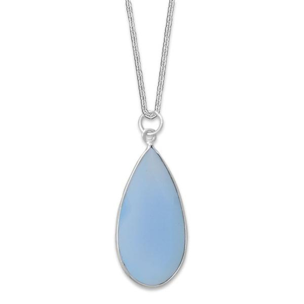 Blue Chalcedony & Sterling Necklace
